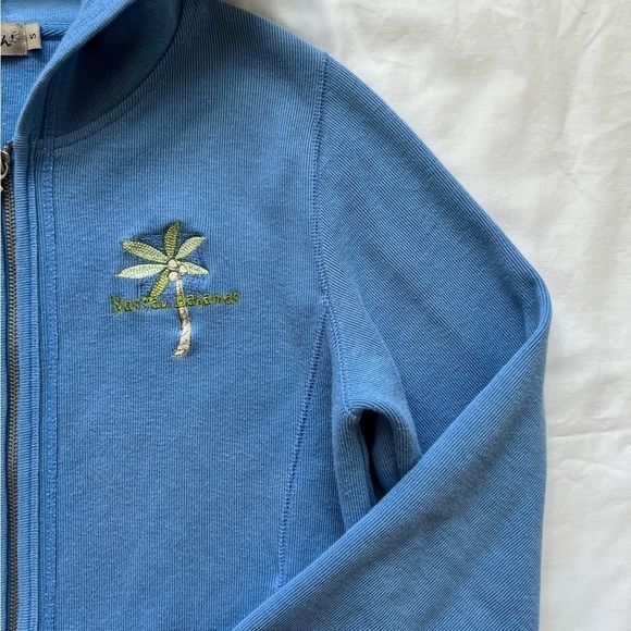 Vintage Y2K Bahamas Ribbed Zip Up Hoodie Jacket - Picture 5 of 6